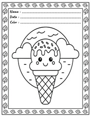 Big And Bold Summer Vibes Coloring Pages For Kid and adult.  
High resolution (300 DPI), 
Ready to print on standard 8.5x11 inch paper With No Bleed, 
Black and White. 
Vector illustration - AI, EPS, 