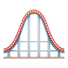 Obraz premium Colorful roller coaster model with high loop and tracks, showcasing excitement and fun