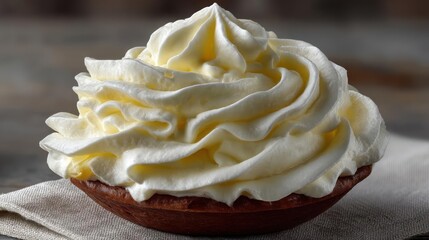 Whipped cream tart with a chocolate crust.