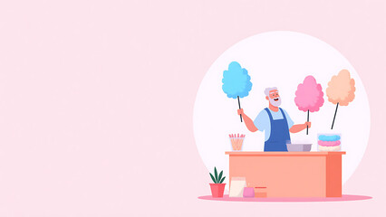 Cotton Candy Making and Selling