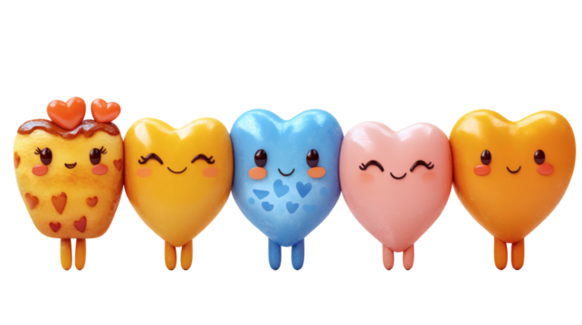 Adorable cartoon hearts illustration - Powered by Adobe