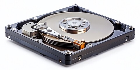 3.5 Inch Hard Disk Drive, HDD, Isolated on White Background, Computer Storage, Data Storage Device