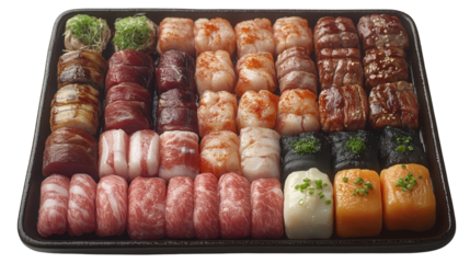 Assorted sushi and sashimi platter