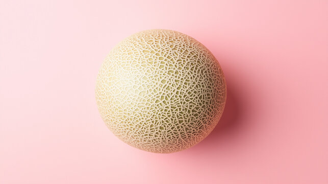 cantaloupe melon isolated on pink background food photography