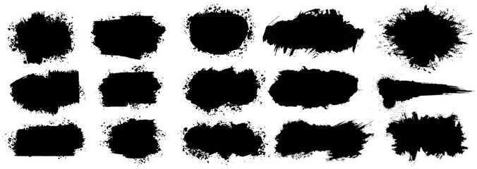 Artistic Handmade Ink Brush Stroke Elements