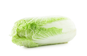 One fresh Chinese cabbage isolated on white