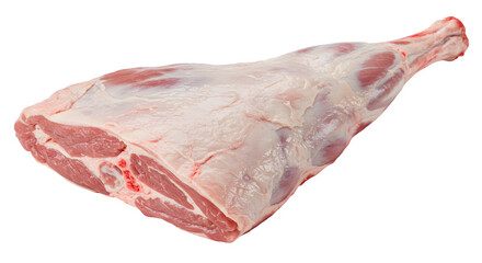 Raw Lamb Leg Isolated on White Background, Fresh Lamb Leg Cut Perfect for Meat Advertisements, Premium Lamb Leg Ideal for Recipes, lamb leg PNG image