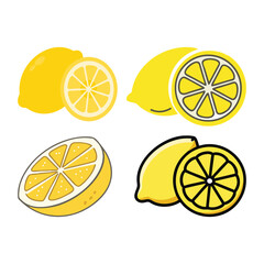 Fresh Lemon fruits, lemon half