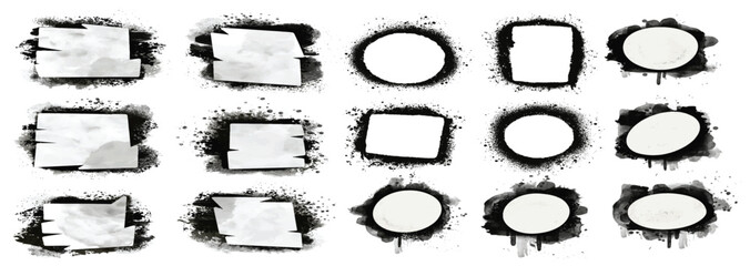 Abstract Hand-Drawn Square and Ovals Collection