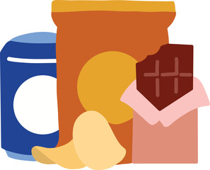 Snacks and Beverages vector illustration