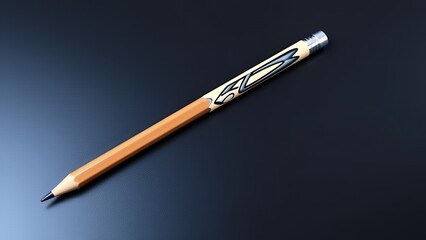Naklejka premium Title: Pencil on Dark Surface