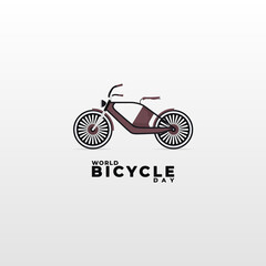 World bicycle day emblem. Bike isolated on white background. Vector flat illustration