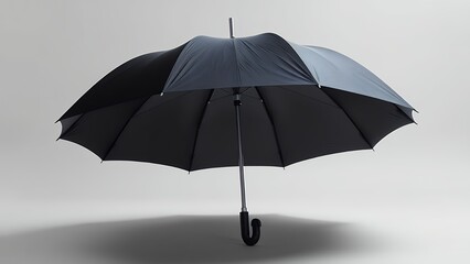 Modern Open Umbrella on a Light Gray Background