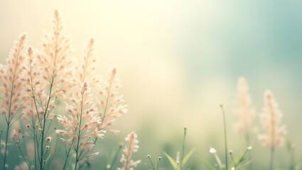 Serene Meadow Soft Light on Delicate Wildflowers