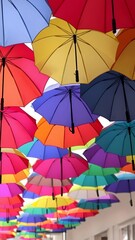 Vibrant Umbrella Art Installation