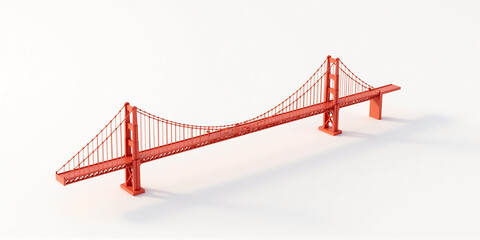 Overhead Isometric Golden Gate Bridge