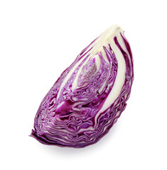 Obraz premium Cut fresh red cabbage isolated on white
