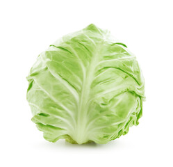 Fototapeta premium One whole fresh cabbage isolated on white