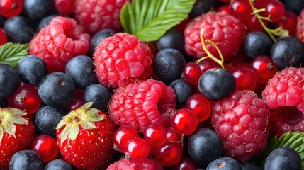 Fresh mixed berries close up high angle view perfect for healthy eating concepts