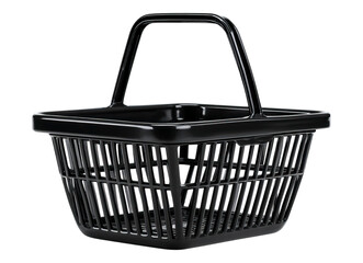 Empty black shopping basket