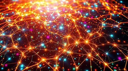 Fototapeta premium Stunning Visualization of Neural Network Connections in a Digital Brain