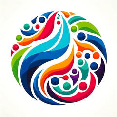 Abstract Diversity Unity. Colorful Teamwork Symbol with Circular Motion