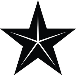 Fototapeta premium Classic Five Pointed Star Silhouette Bold Black Icon for Patriotic Designs