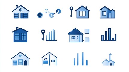 Fototapeta premium Modern Home Icons Set