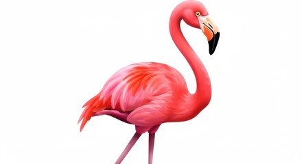 Fototapeta premium Elegant flamingo portrait exotic bird vibrant plumage tropical beauty