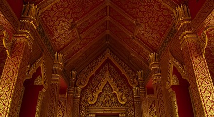 Obraz premium Crimson Canopy of Gold