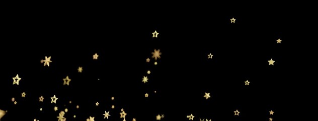 Elegant, shimmering gold stars scattered on a black background. Perfect for holidays, celebrations, or magical designs.