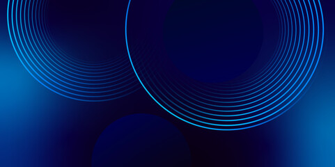 Abstract Blue Circular Patterns With Geometric Lines. abstract visually dynamic tech-themed backdrop design. geometric shape with future technology concept. minimalist geometric art for modern tech. 