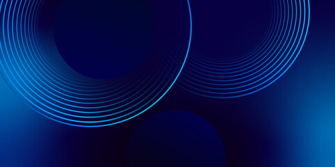Abstract Blue Circular Patterns With Geometric Lines. abstract visually dynamic tech-themed backdrop design. geometric shape with future technology concept. minimalist geometric art for modern tech. 