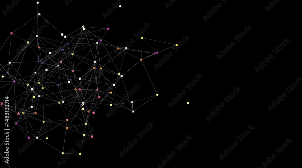 Leinwandbilder Abstract background with connected dots and lines.  Perfect for technology, network, and connection concepts.