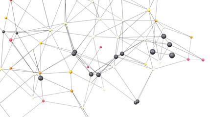 3D rendering of a complex network.  Ideal for technology, connection, and global concepts.
