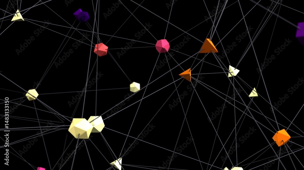 Aufkleber stock photo of interconnected geometric shapes. ideal for technology, network, and connection concep