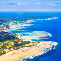 【空撮】 Amami Oshima Island （ 奄美大島 ）の ハイアングル　【 鹿児島県 奄美 の 風景 写真 】