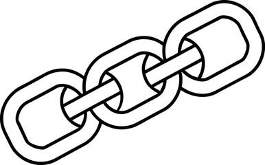 Broken Chain Link Line Art Vector Illustration