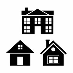 Minimalist Clean House Icons Vector Design Collection.