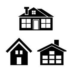 Minimalist Clean House Icons Vector Design Collection.