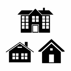 Minimalist Clean House Icons Vector Design Collection.