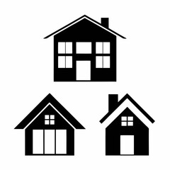 Minimalist Clean House Icons Vector Design Collection.