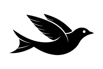 Naklejka premium Flying bird simple silhouette vector illustration
