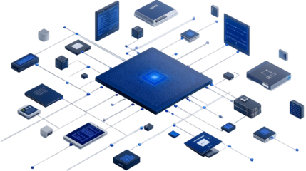 Complex network technology illustration