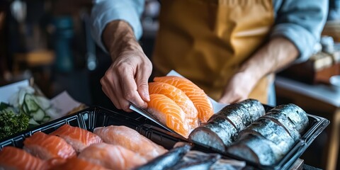 Adult creative presenting portfolio to buyer