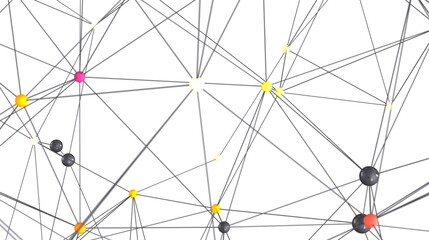 Fototapeta premium Stock photo of an abstract network with colorful nodes and lines. Ideal for technology, connection, and communication concepts.