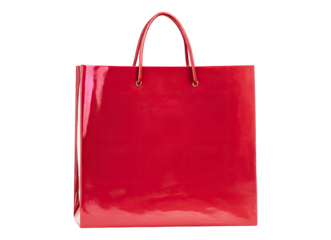 glossy red shopping bag