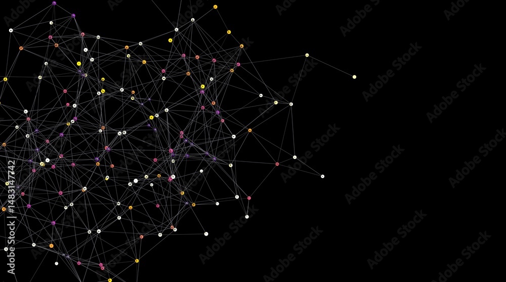 Leinwandbilder Abstract background with connected dots and lines.  Perfect for technology, network, and connection concepts.