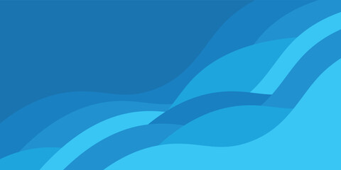 Blue abstract background in paper cut style. Water wavy paper layers for World Oceans Day June 8.vector illustration eps10
