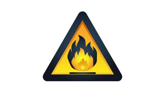 fire triangle symbol indicating the presence of flammable materials and can pose a fire risk